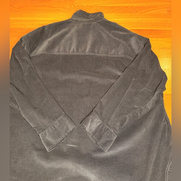OFFLINE by Aerie Black Corduroy Half Zip Pullover Jacket Raw Hem Oversized | M - Picture 4 of 9